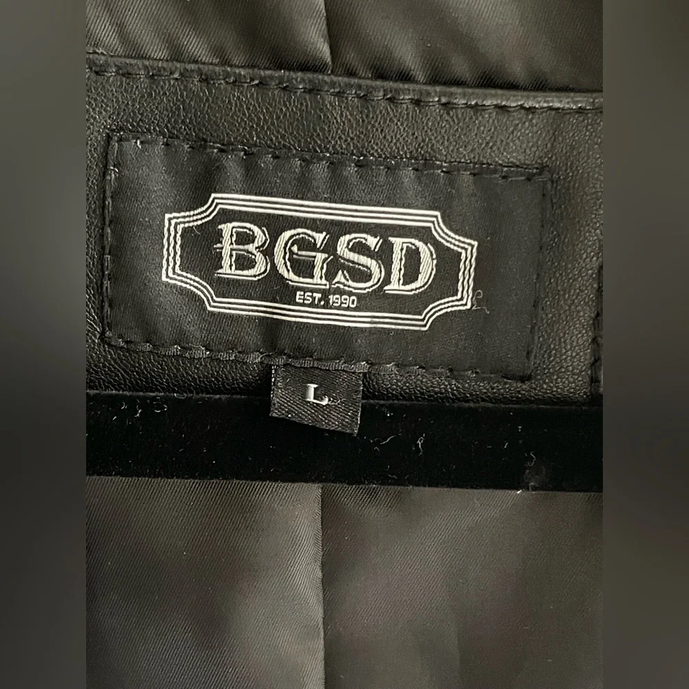 BGSD Women Danielle Black 100% Lambskin Leather Walking Button Up Coat - Picture 4 of 15